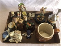 13 assorted figurines and music box