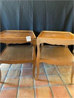 Matching Blonde Wood End Tables