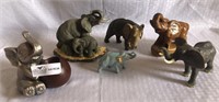 6 assorted elephant figurines, porcelain, ceramic