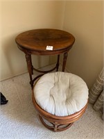 Antique Oval End Table & Footstool