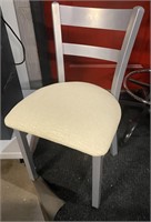 New Grey metal chair ivory cloth heavy
