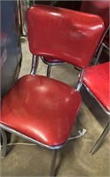 Used red soda fountain chair chrome legs