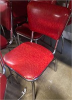 Used red soda fountain chair chrome legs