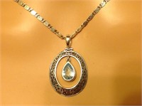 Sterling Silver Vintage Pendant  Necklace