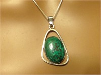 Sterling Silver Chrysocolla Pendant Necklace