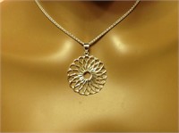 Sterling Silver Flower Of Life Mandala Necklace