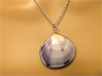 Sterling Silver Chain With Purple Clam Shell Read