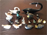 Collection of Glass, Ceramic Birds