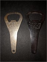 2 x Vintage CANADIAN PACIFIC HOTELS Bottle Openers