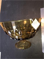 Retro Large Amber Glass Bowl