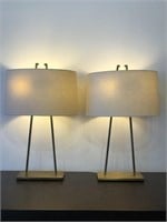 Pair Modern Brass Lamps