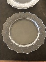 Set 12 Lalique Leaf Pattern Dessert Plates