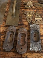 Collection Antique Brass Hardware Door Plates etc