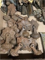 Collection Antique Brass Hardware lockplates pulls