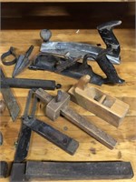 Collection Antique Wood Planes Measuring Devices