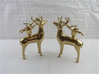 Reindeer Candle Holders Brass