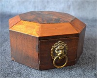 Octagonal Box w/ Drawer & Lion Pull c.1850