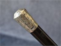 Ebonized Swagger Stick w/ Sterling Top