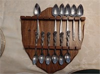 Souvenir Spoons w Shelf