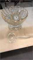 Small punch bowl with glass ladle