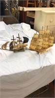 Two Ships made of Horn