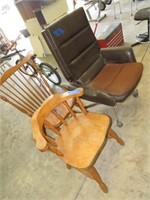 Office Chair, 2 Wooden Dining Chairs Right Arm