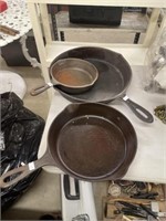 2 Iron Skillets And 1 Griswold #6 Iron Skillet