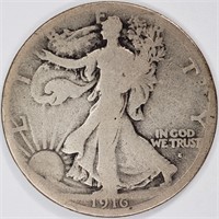 1916-S Walking Liberty Half Dollar - Key Date!
