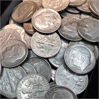 Roll of 50 Silver Roosevelt Dimes