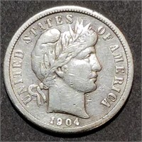 1904 Barber Dime - High Grade Example