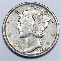 1920 Mercury Dime - XF+ - Stunning Rev Toning