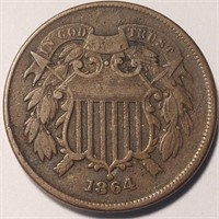 1864 Two Cent Piece - Large Motto