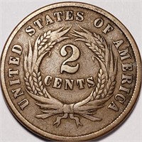 1865 Two Cent Piece - Fancy 5 Variety