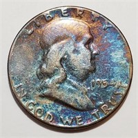 1954 Franklin Half Dollar - Jaw-Dropping Toner