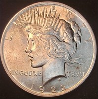 1922 Peace Dollar - Bright BU