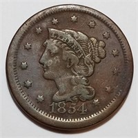 1954 Braided Hair Large Cent - High Grade Dazzler