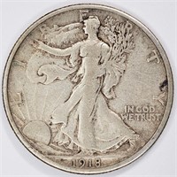 1918-S Walking Liberty Half Dollar - Better Grade!