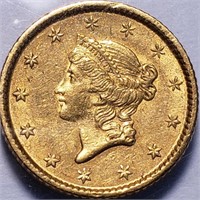 1853 GOLD Liberty Head Dollar - AU Stunner!