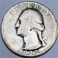 1932-S Washington Quarter - KEY DATE 408K Mintage