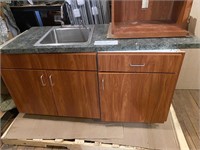 62” cherry mini kitchen cabinet top sink