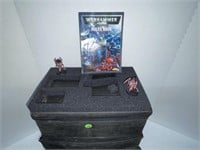 LOT OF 40+ WARHAMMER GAME PIECES WITH CASE & RULE