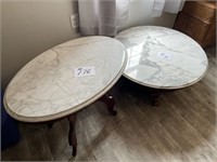 2 Marble Top Tables