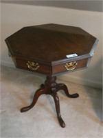 Cherry Swivel Top Table w/ Four Drawers