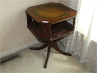 Pair of Leather Top Mahogany End Tables