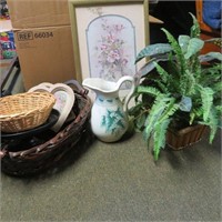 Baskets, Faux Plant & Wall Décor