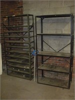 (2) Metal Shelves  12x36x75 / 16x36x73 Inches
