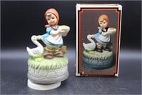 "Musical Girl With Goose" Musical Figurine