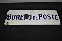 BUREAU DE POST PORCELAIN SIGN  30" X 13"