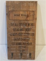 Distress Wood plaque wine wall Decor w/ hanging
