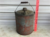 Antique Painted Red Galvanized Gas Can